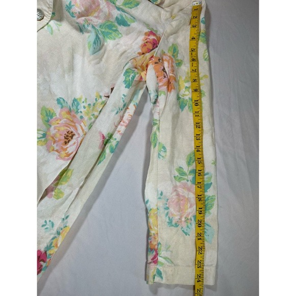 J Jill Women’s Floral Linen Blend Button Up Jacket Long Sleeve Size Large - Picture 11 of 11